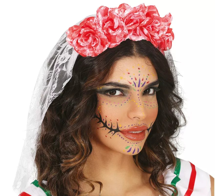 Translation missing: es.Diadema con Velo y Flores Ensangrentadas