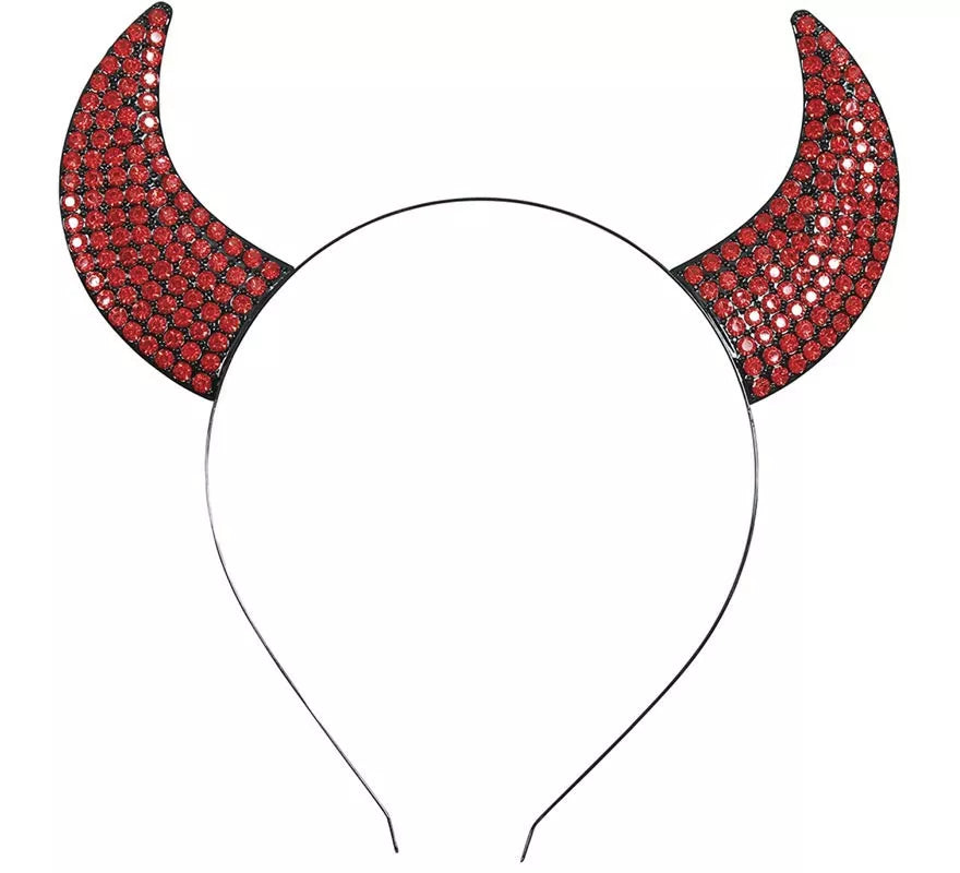 Translation missing: it.Diadema Cuerno con Brillantes rojos Metálica