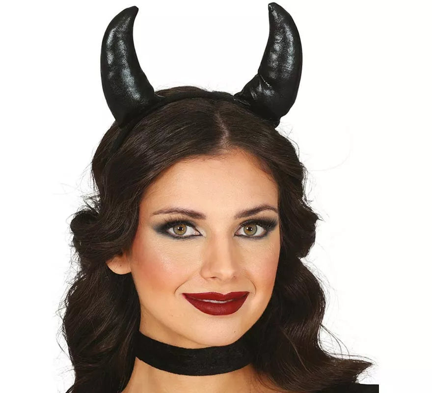 Translation missing: es.Diadema Cuernos Demonio negra