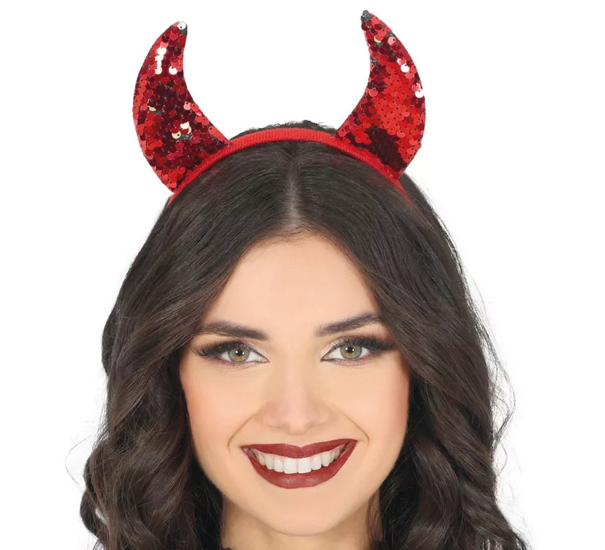 Translation missing: it.Diadema Cuernos Diablesa roja Brillantes