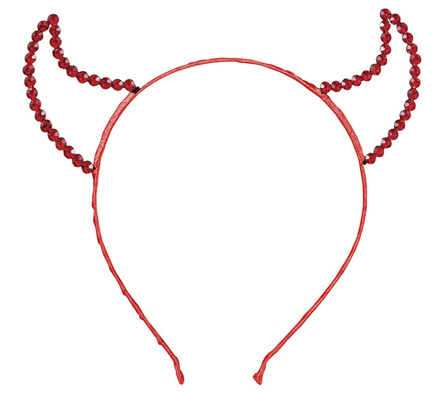 Translation missing: it.Diadema Cuernos Roja de Demonio con Piedras Preciosas