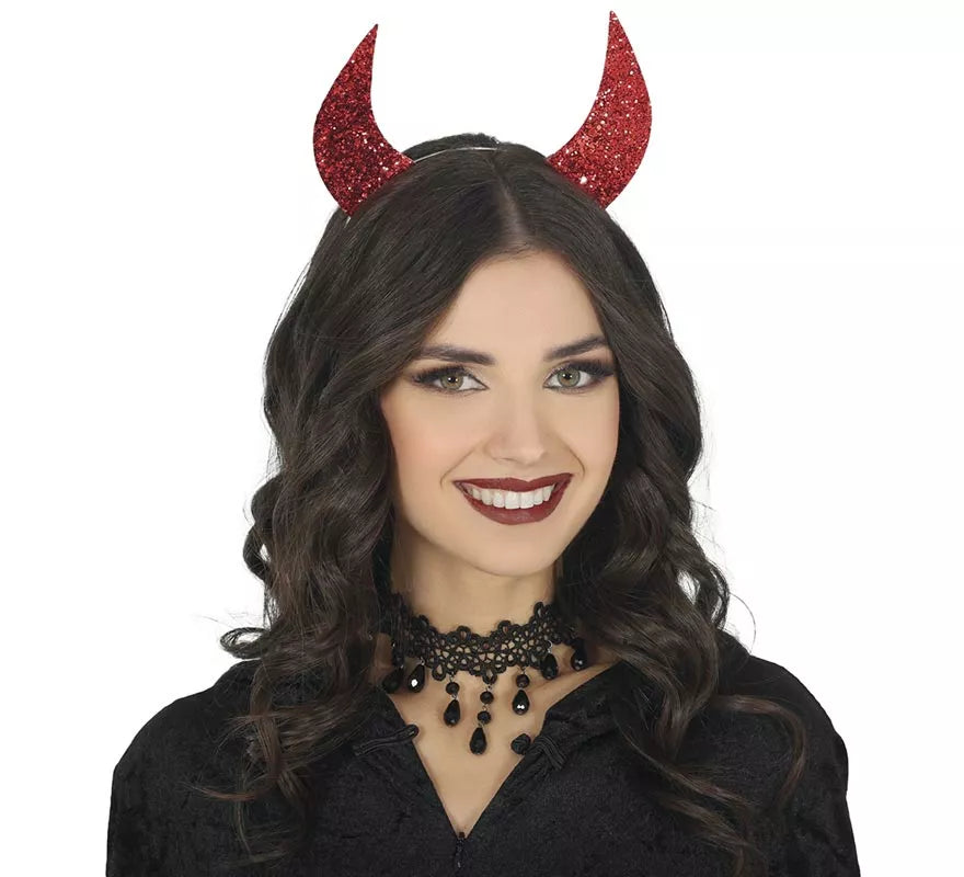 Translation missing: it.Diadema Cuernos rojo Brillo