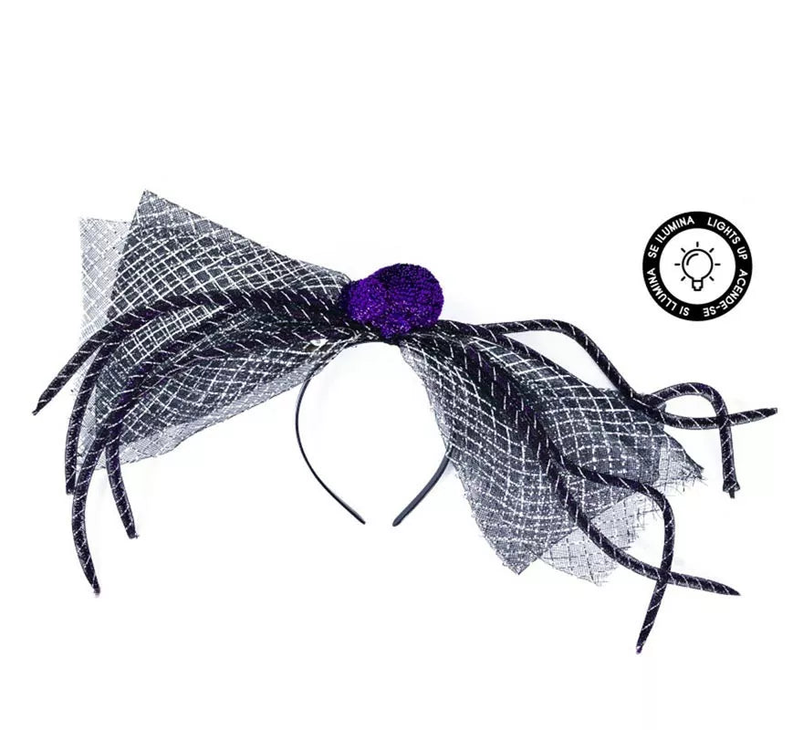 Translation missing: es.Diadema de Araña negra y morado con luz