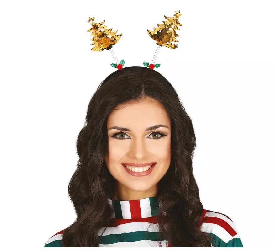 Translation missing: it.Diadema de Árboles con Lentejuelas Color Oro