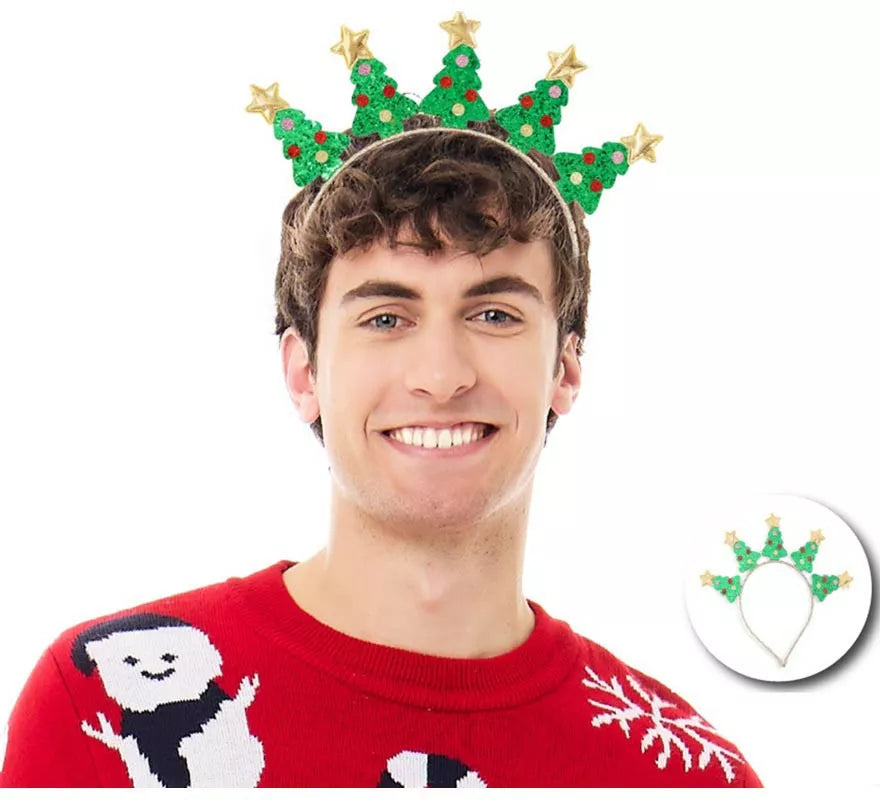 Translation missing: es.Diadema de Árboles Navideños con estrellas