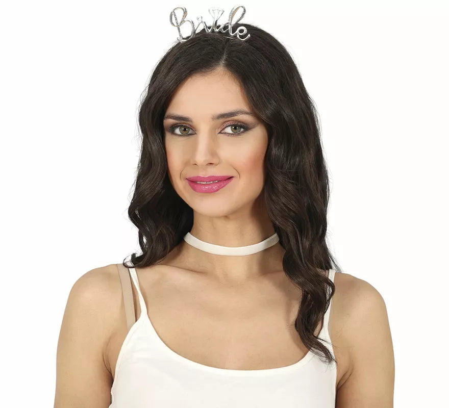 Translation missing: it.Diadema de Bride metálica plateada