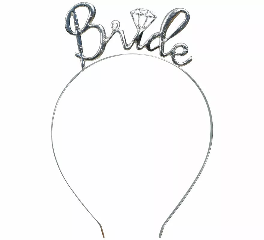 Translation missing: it.Diadema de Bride metálica plateada