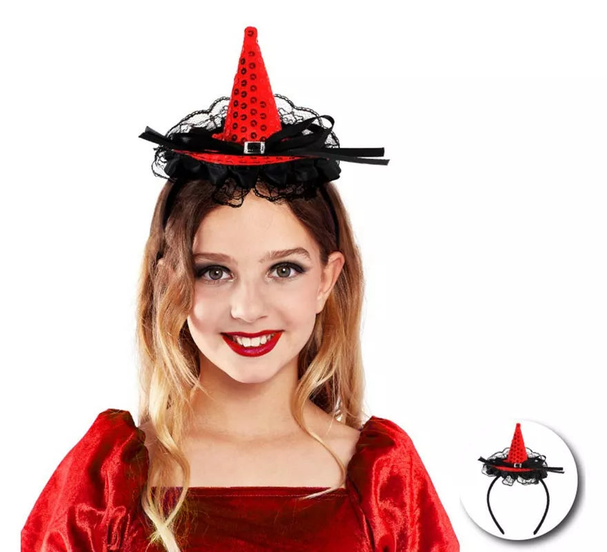 Translation missing: it.Diadema de Bruja con lentejuelas y lazo infantil en varios colores