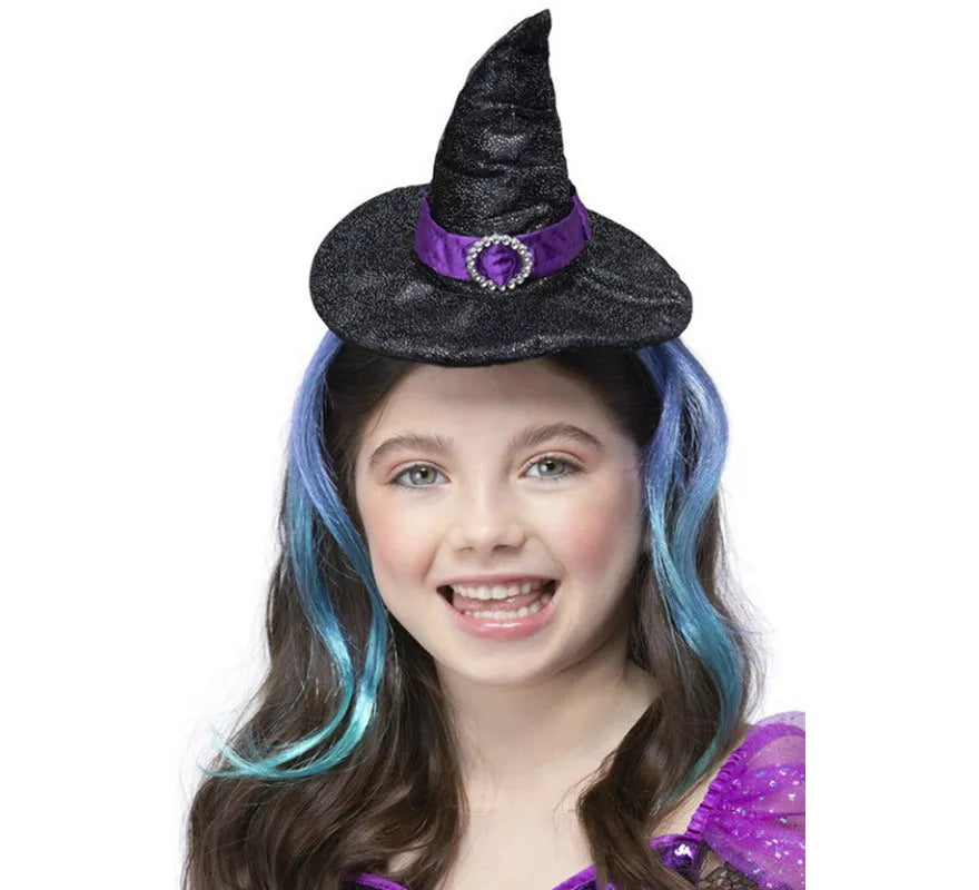 Translation missing: it.Diadema de Bruja con Mechas Azules y Purpurina Infantil