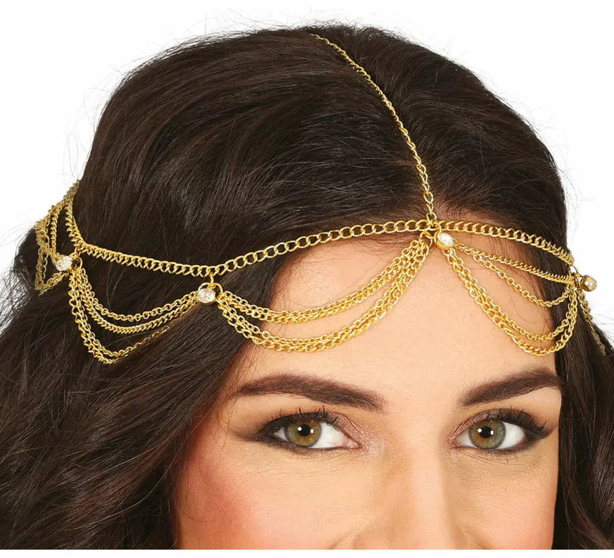 Translation missing: it.Diadema de Cadena dorada metálica adulto
