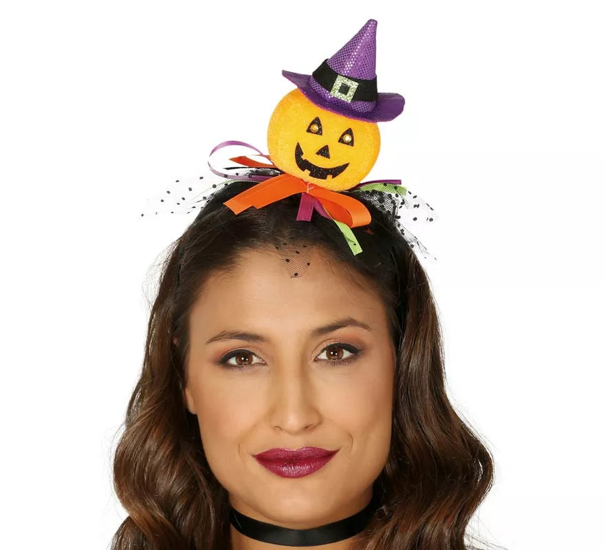 Translation missing: it.Diadema de Calabaza con Gorro de Bruja