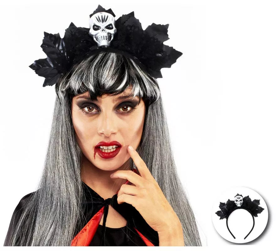 Translation missing: it.Diadema de Calavera con hojas negras