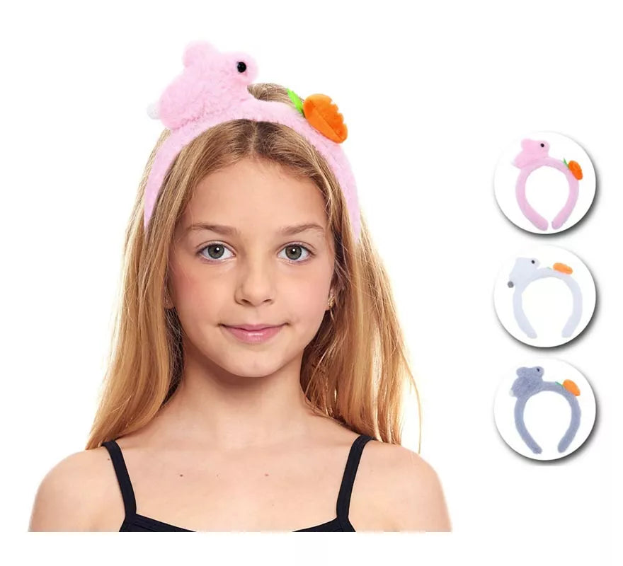 Translation missing: es.Diadema de Conejo de peluche en colores surtidos infantil
