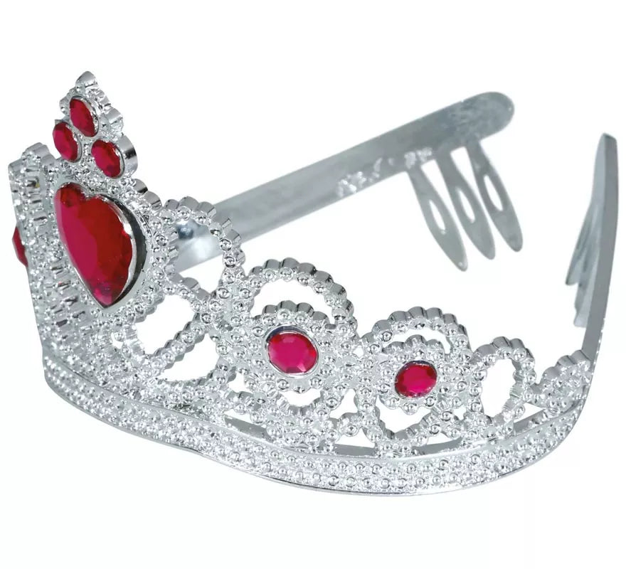 Translation missing: it.Diadema de Corazón plateada y rojo infantil