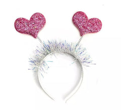 Cerchietto con cuore rosa scintillante