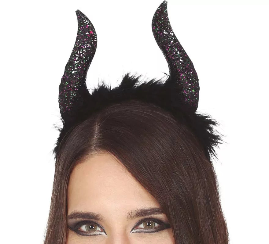 Translation missing: it.Diadema de Cuernos Negros Glitter