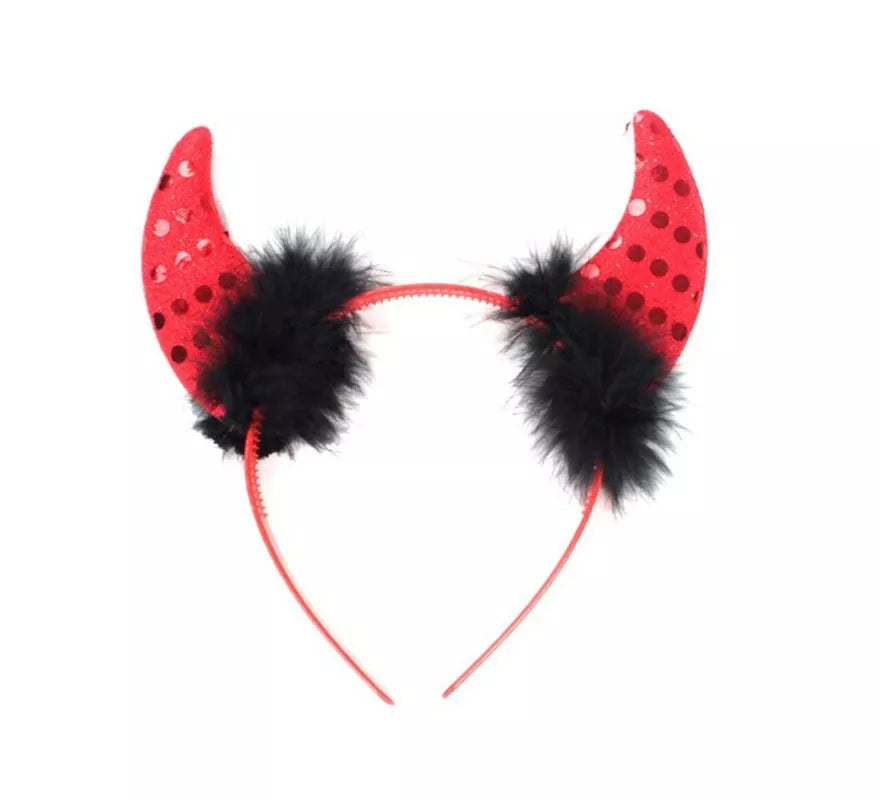 Translation missing: it.Diadema de Diablesa con plumas negras