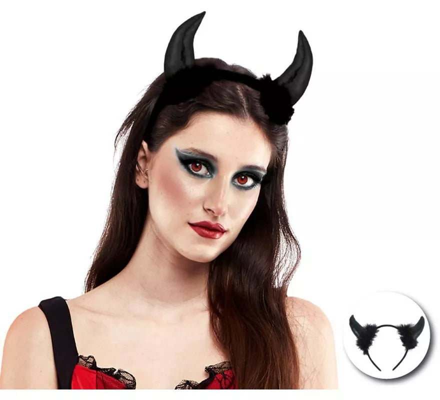 Translation missing: it.Diadema de Diablesa con plumas negras