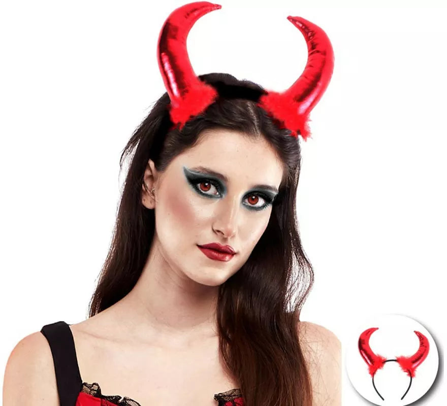 Translation missing: it.Diadema de Diablesa con plumas rojas
