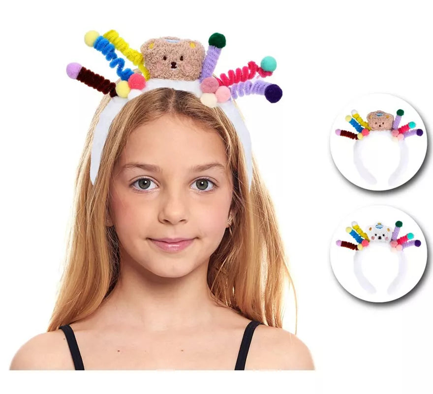 Translation missing: es.Diadema de Espirales de peluche en colores surtidos infantil