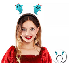 Cerchietto Blue Ghost con corna per bambini