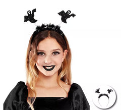 Cerchietto Black Ghosts con piume per bambini