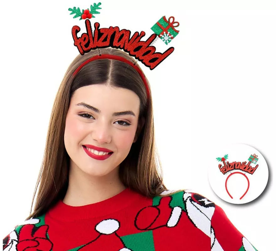 Translation missing: es.Diadema de Feliz Navidad con caja de regalo