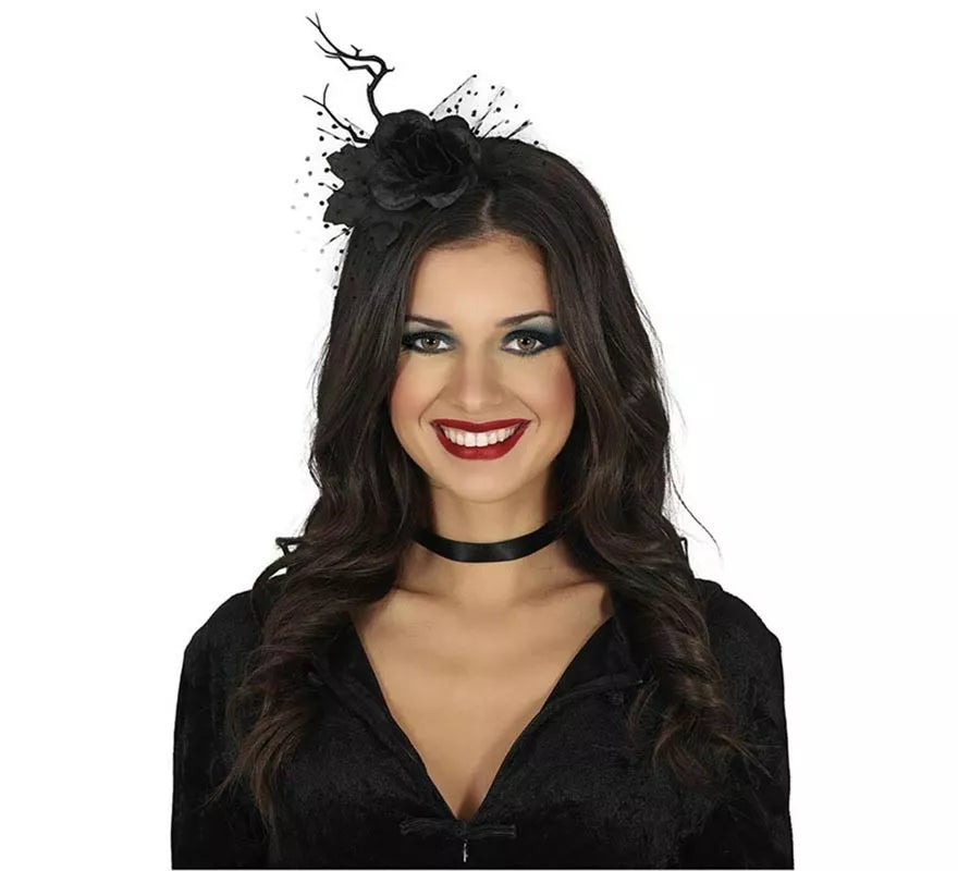 Translation missing: it.Diadema de Flor negra y velo