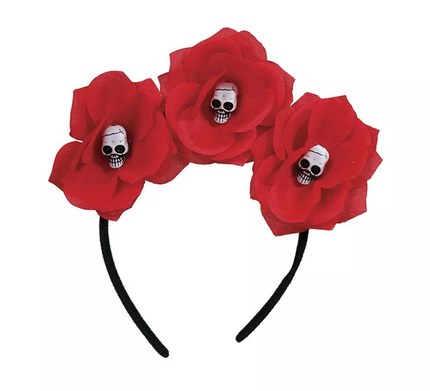 Translation missing: it.Diadema de Flores rojas con Calaveras