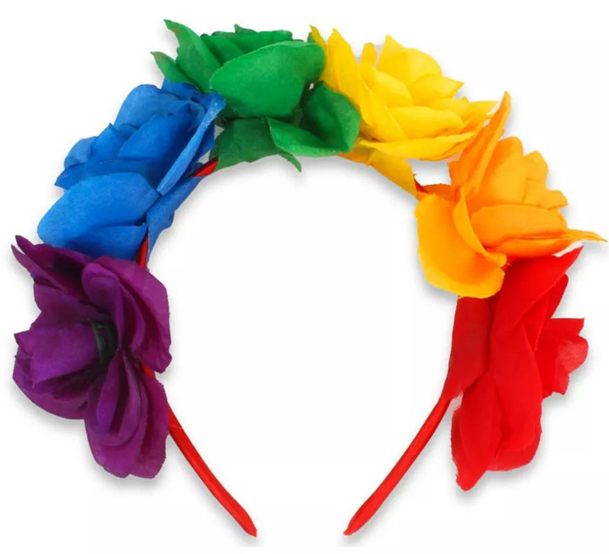 Translation missing: es.Diadema de Flores Rosas Arcoíris