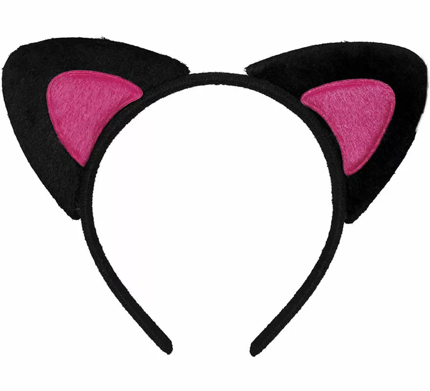 Translation missing: it.Diadema de Gatita rosa y negro adulto
