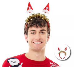 Fascia per cappelli natalizi con trucioli rossi