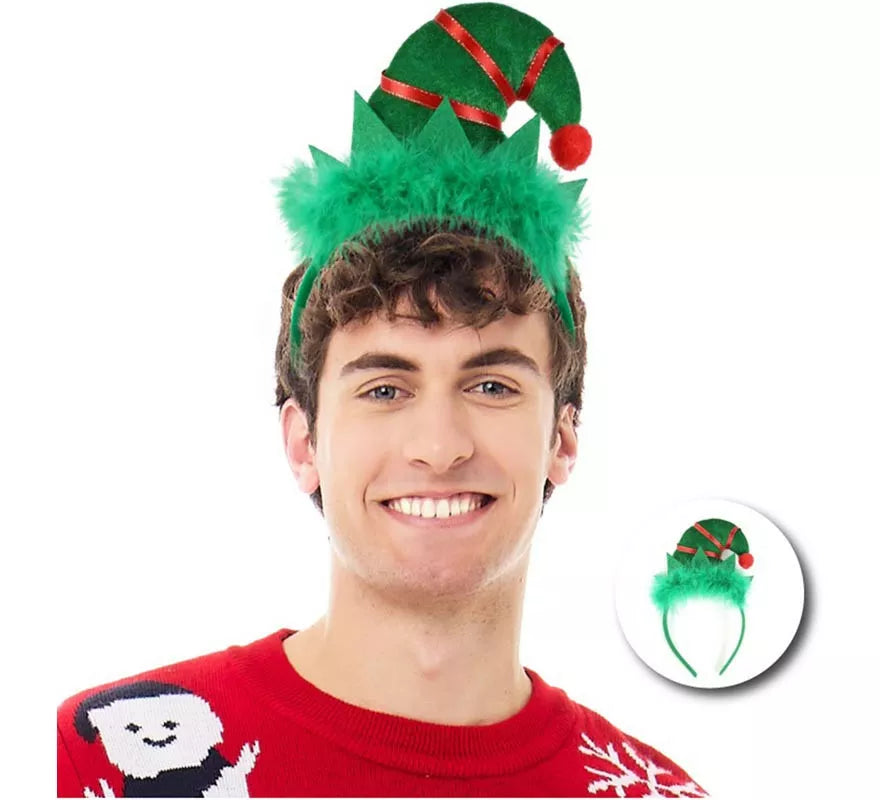 Translation missing: es.Diadema de Gorro Elfo verde y rojo