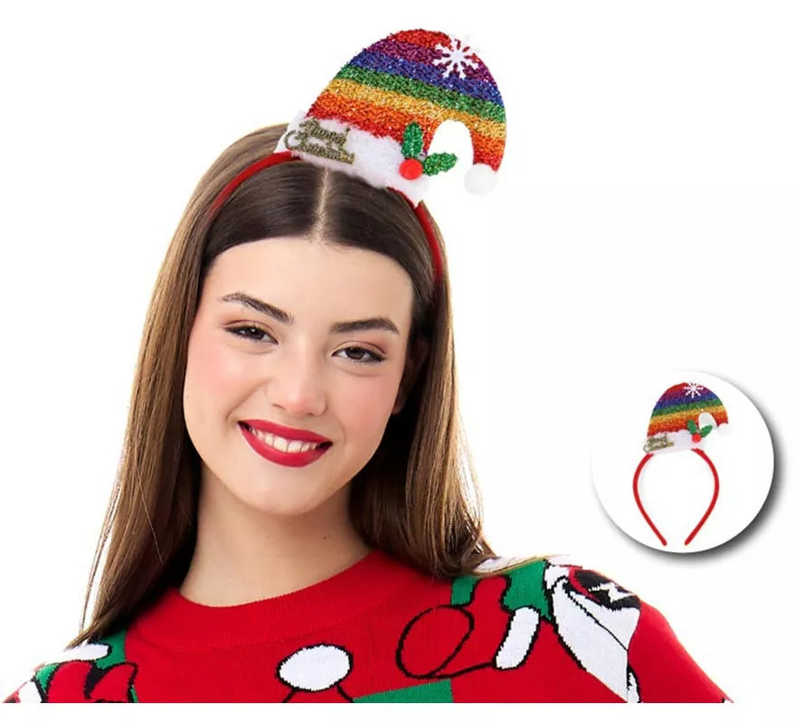 Translation missing: it.Diadema de Gorro Navideño Arcoíris