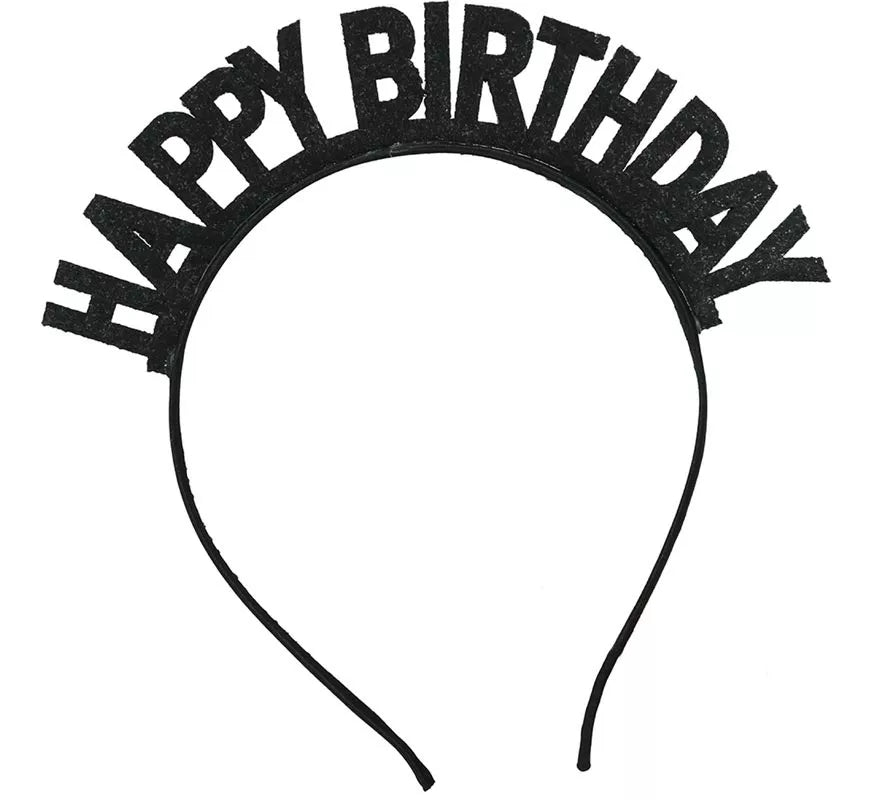 Diadema de 'Happy Birthday' plateada