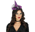 Diadema de Mini Sombrero Bruja lila