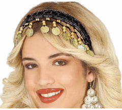Fascia per capelli Zingara Arab Coin in vari colori per adulti