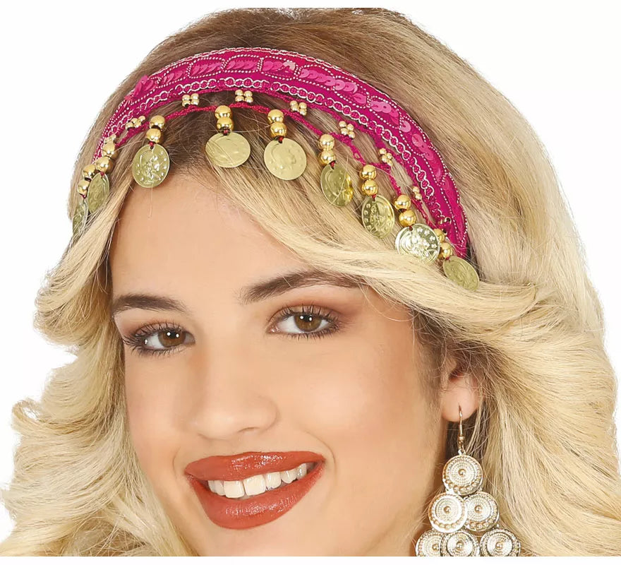 Translation missing: it.Diadema de Monedas Árabe Zíngara en varios colores adulto