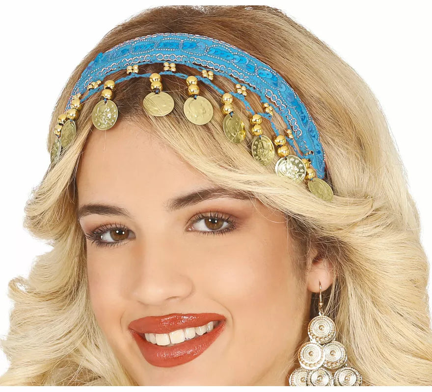 Translation missing: es.Diadema de Monedas Árabe Zíngara en varios colores adulto
