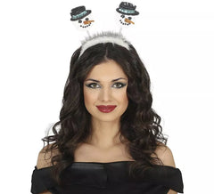 Diadema de Muñeco de nieve con lentejuelas