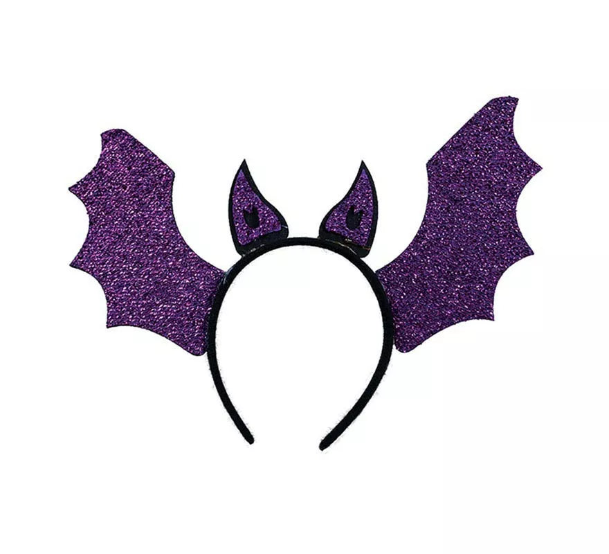 Translation missing: es.Diadema de Murciélago lila alas extendidas
