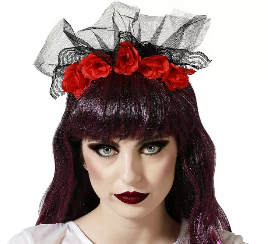Translation missing: es.Diadema de Novia Cadáver o Catrina con Rosas