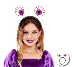 Fascia per capelli viola con occhi insanguinati per bambini