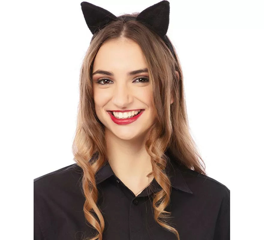 Translation missing: es.Diadema de Orejas de Gato negras de 5,5x6 cm