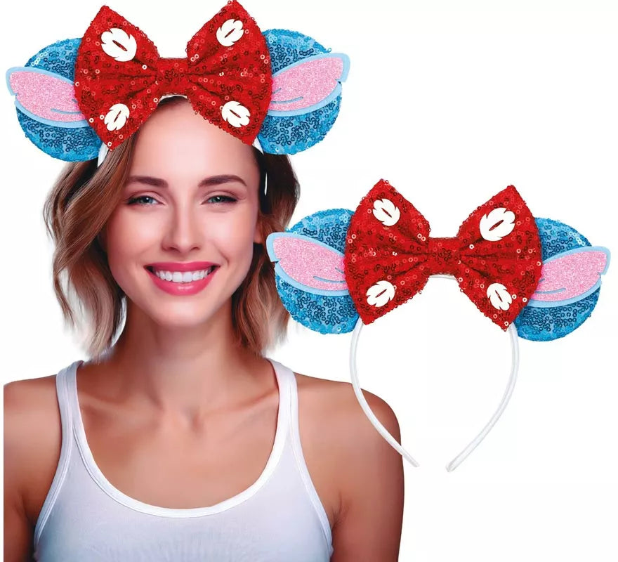 Translation missing: it.Diadema de Orejas Ratón con Lazo y Lentejuelas