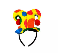 Cerchietto da clown con cappello multicolore