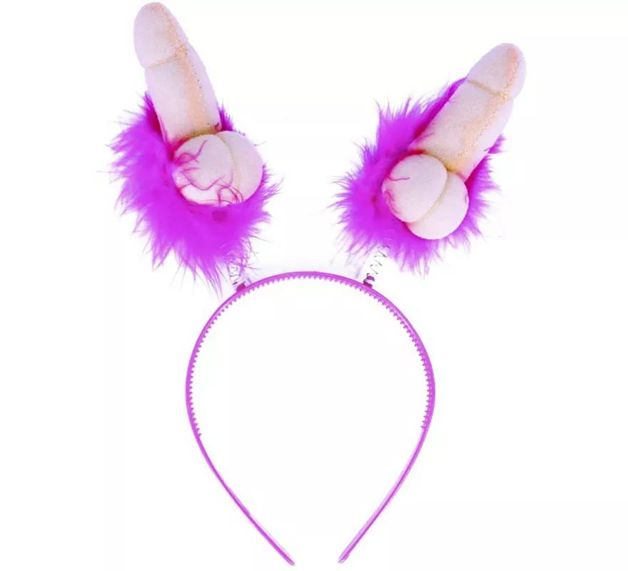 Translation missing: it.Diadema de Pene y Plumas morada de 14 cm
