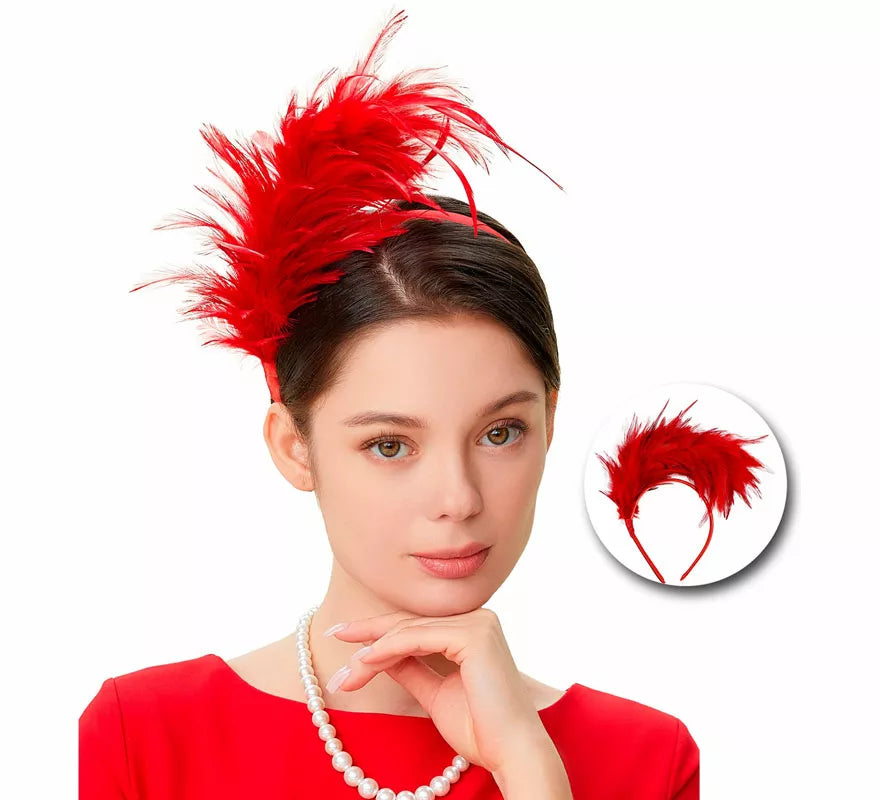 Diadema de Plumas Años 20 en varios colores
