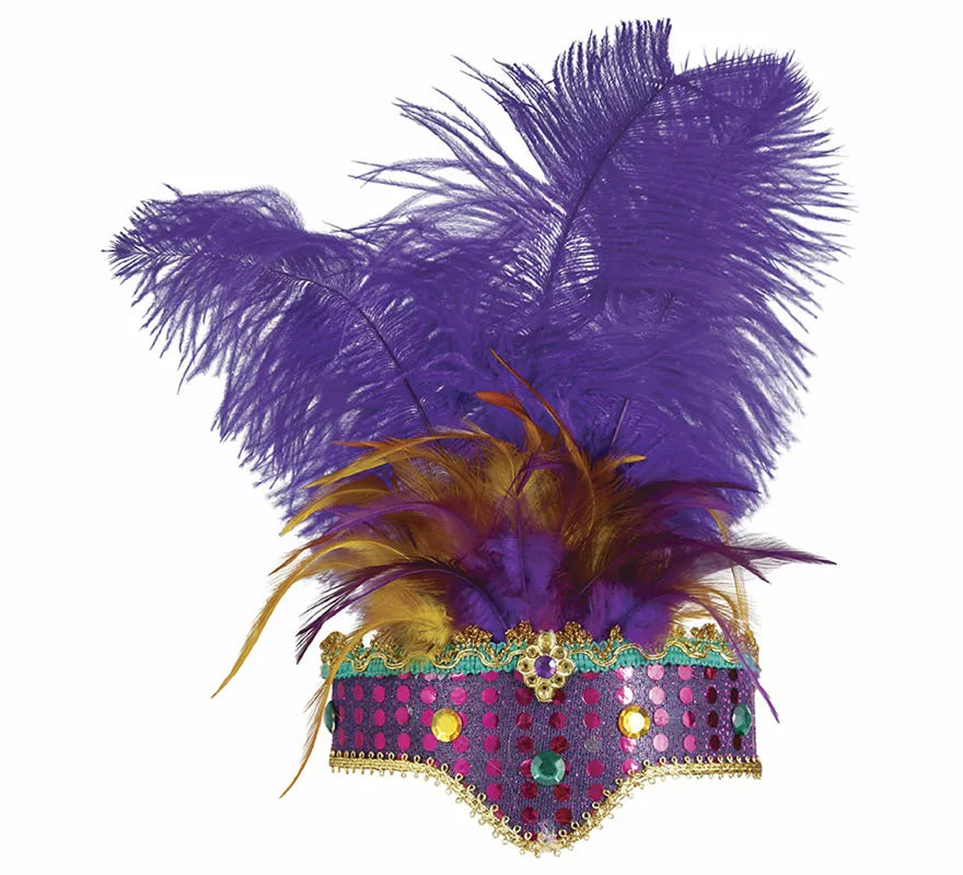 Translation missing: it.Diadema de Plumas Lilas