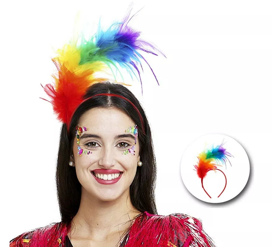 Translation missing: es.Diadema de Plumas Pride Arcoíris